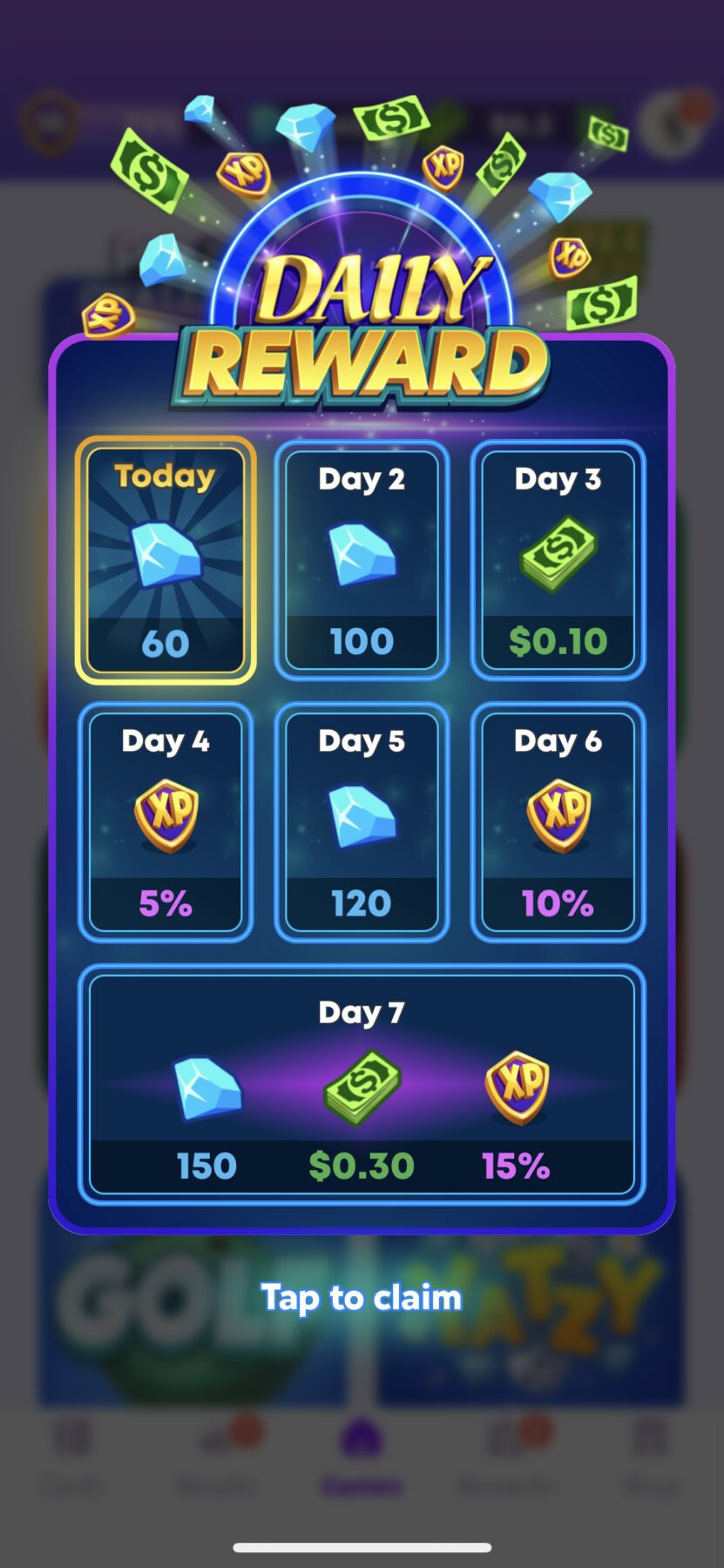 blitz win cash daily rewards