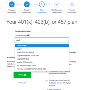 401k optimizer account type