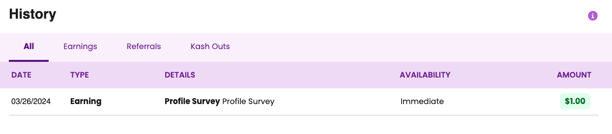 KashKick Profile Survey Bonus